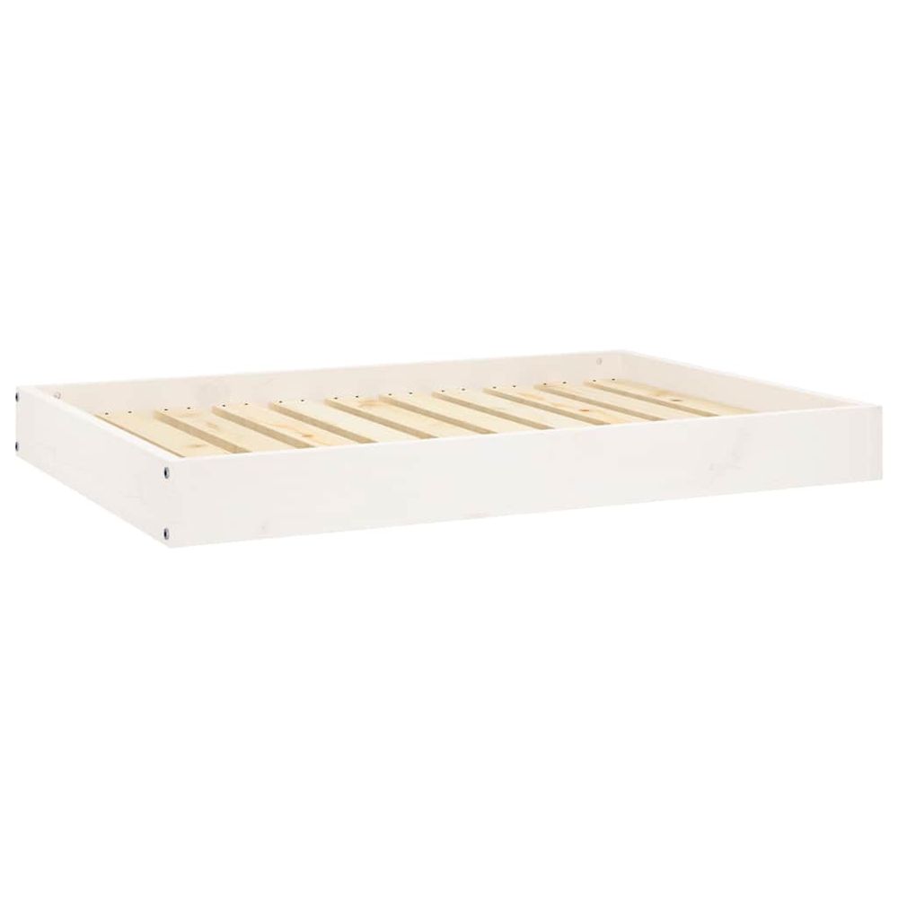 Lit pour chien blanc 91,5x64x9 cm bois de pin solide