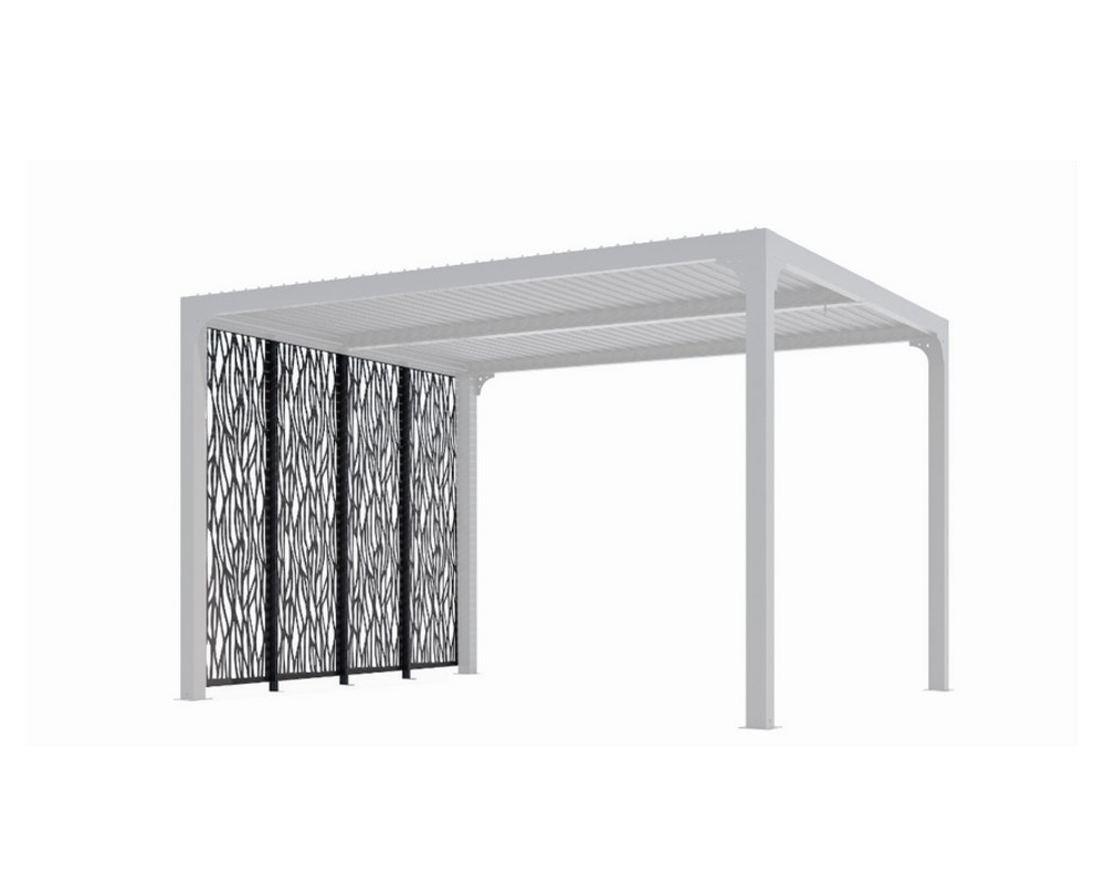 4 panneaux moucharabieh en acier haute performance finition époxy gris anthracite pour côté 3 m - per3630m30