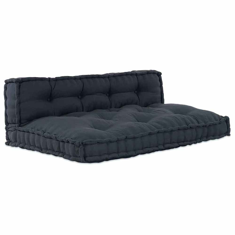 Coussin de canapé sur palette 2 pc tissu anthracite
