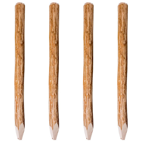 Poteaux pointus de clôture 4 pcs bois de noisetier 120 cm