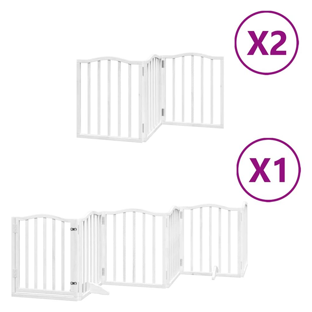 Barrière pour chien porte pliable 12 panneaux bois de peuplier