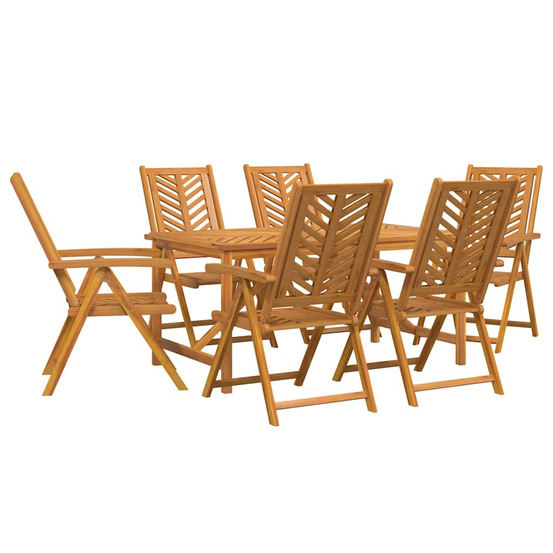 Ensemble de salle à manger pour jardin 7 pcs marron