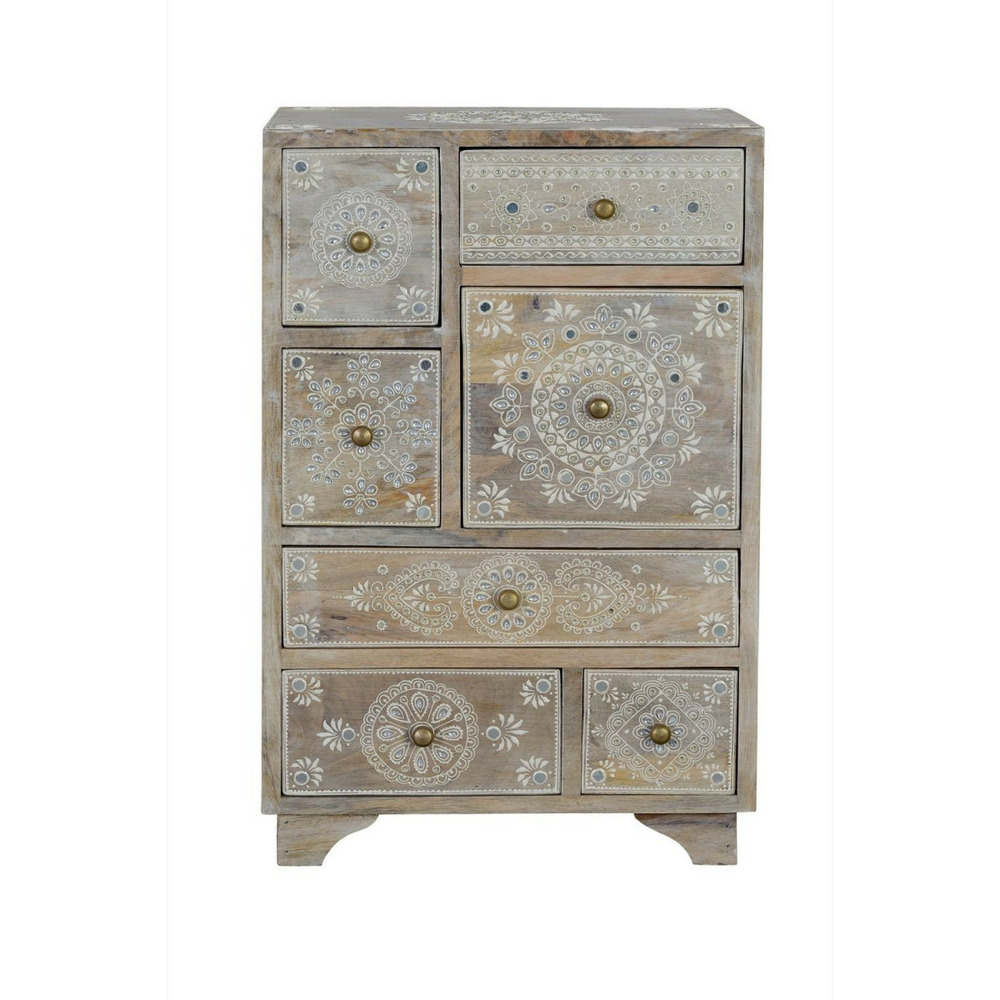 Chiffonnier 7 tiroirs bois gris - décoration d'autrefois