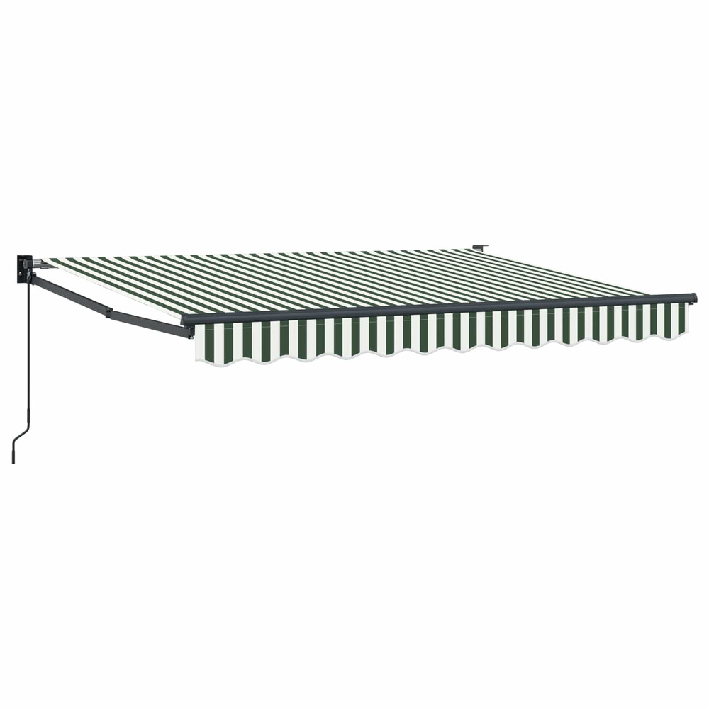Auvent rétractable vert et blanc 3 x 2 m