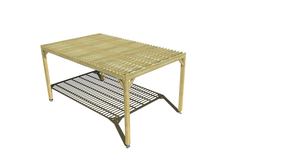 Pergola bois • 3m x 5m • indépendante • sens profondeur • lattage bois • livraison comprise