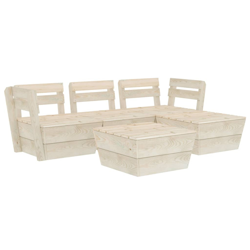 Salon de jardin palette 5 pcs bois d'épicéa imprégné