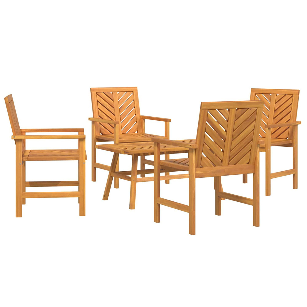 Ensemble de salon de jardin 5 pcs marron bois d'acacia massif