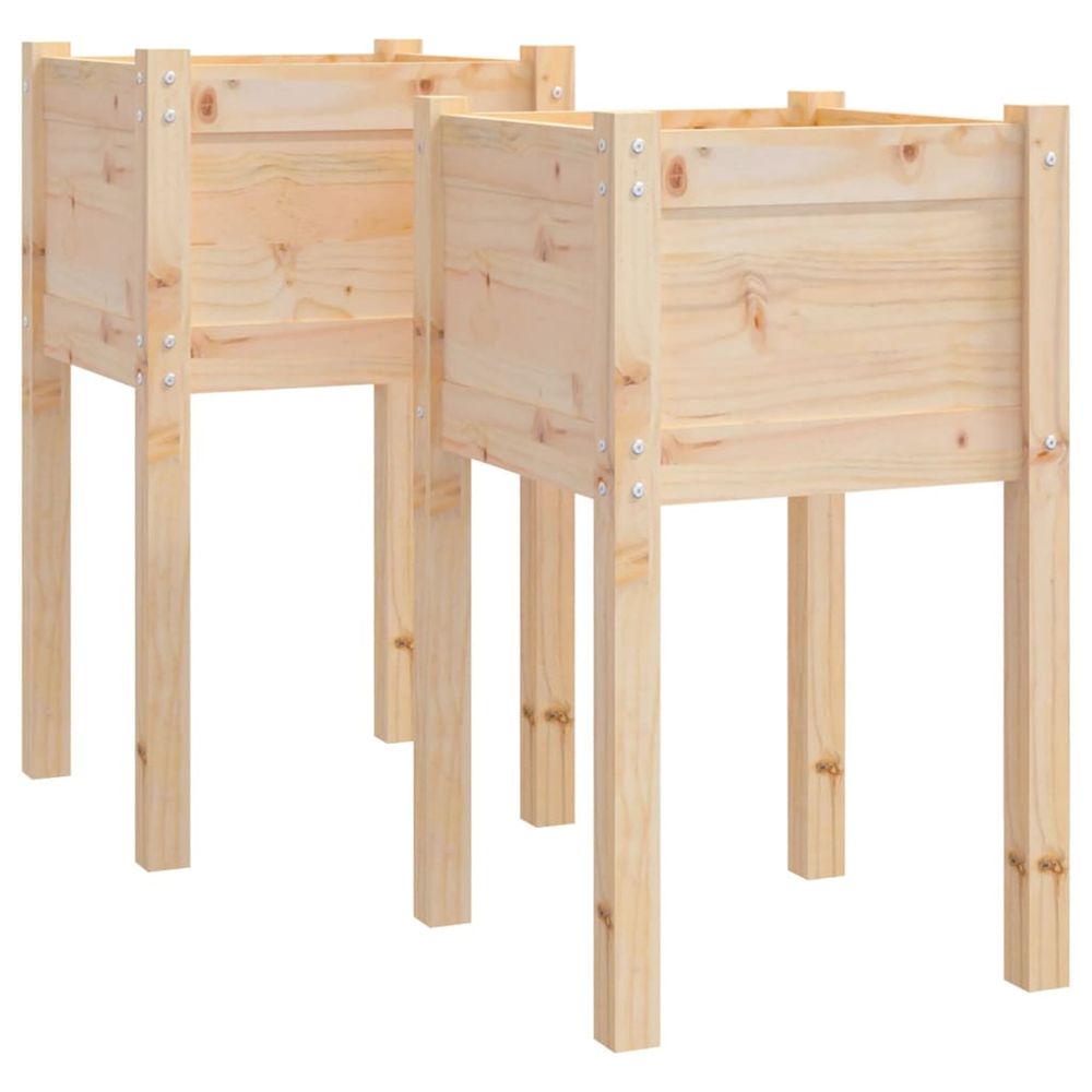 Jardinière d'extérieurs d'extérieur 2 pcs 40x40x70 cm bois de pin massif