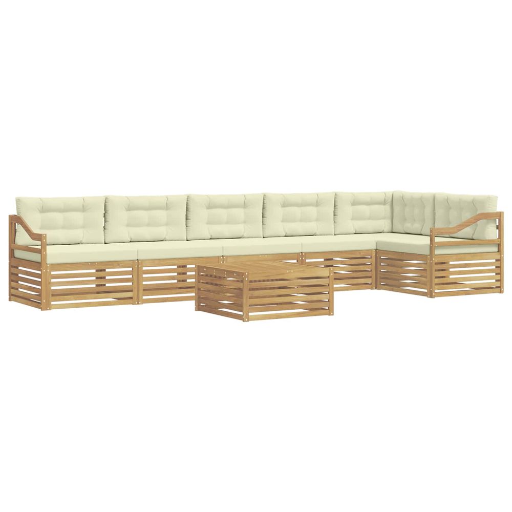 Ensemble de canapés d'extérieur 7 pc blanc et crème polyester