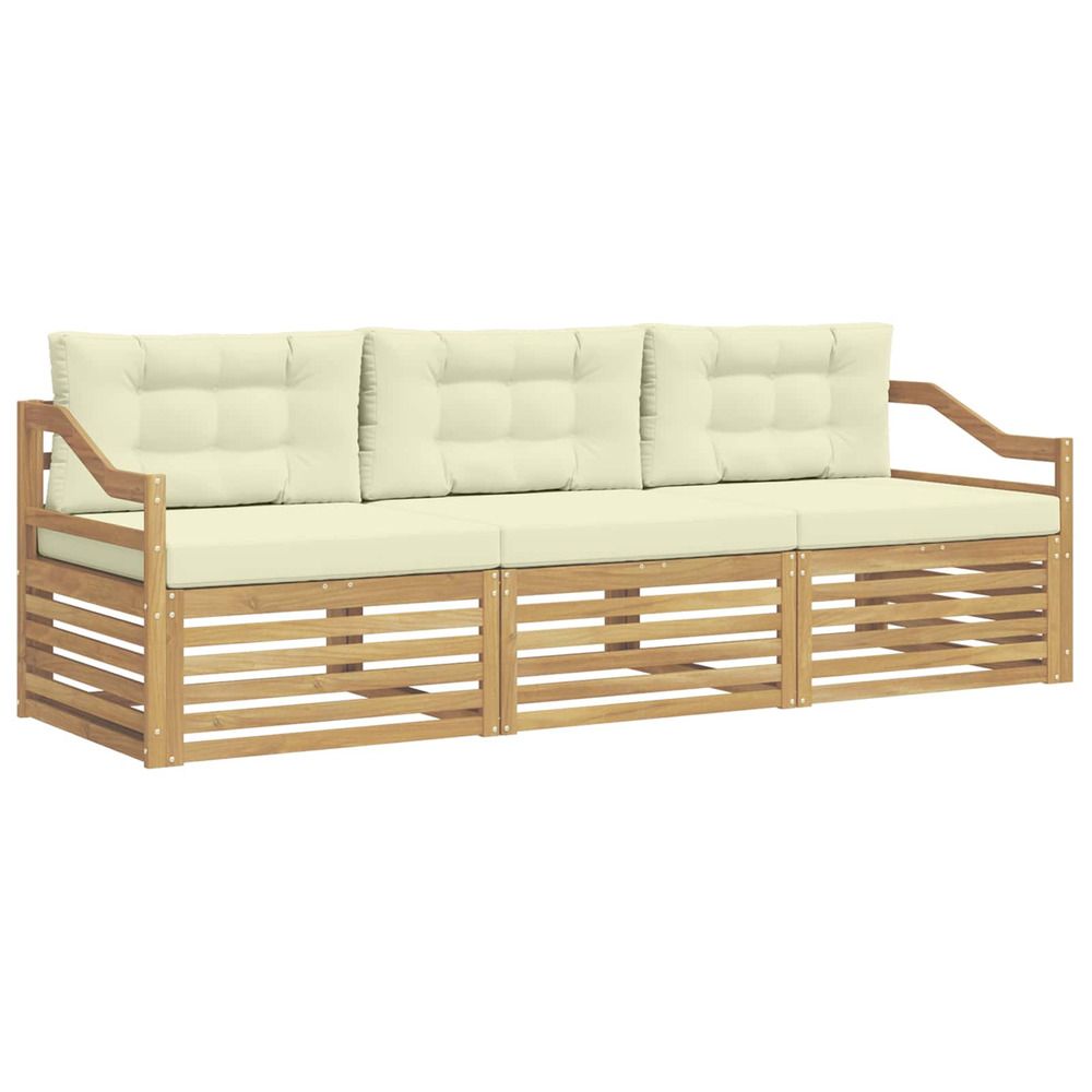 Ensemble de canapés d'extérieur 3 pc blanc et crème polyester