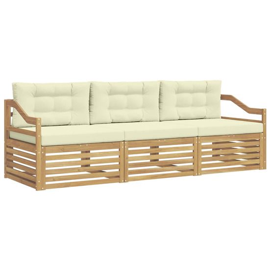 Ensemble de canapés d'extérieur 3 pc blanc et crème polyester