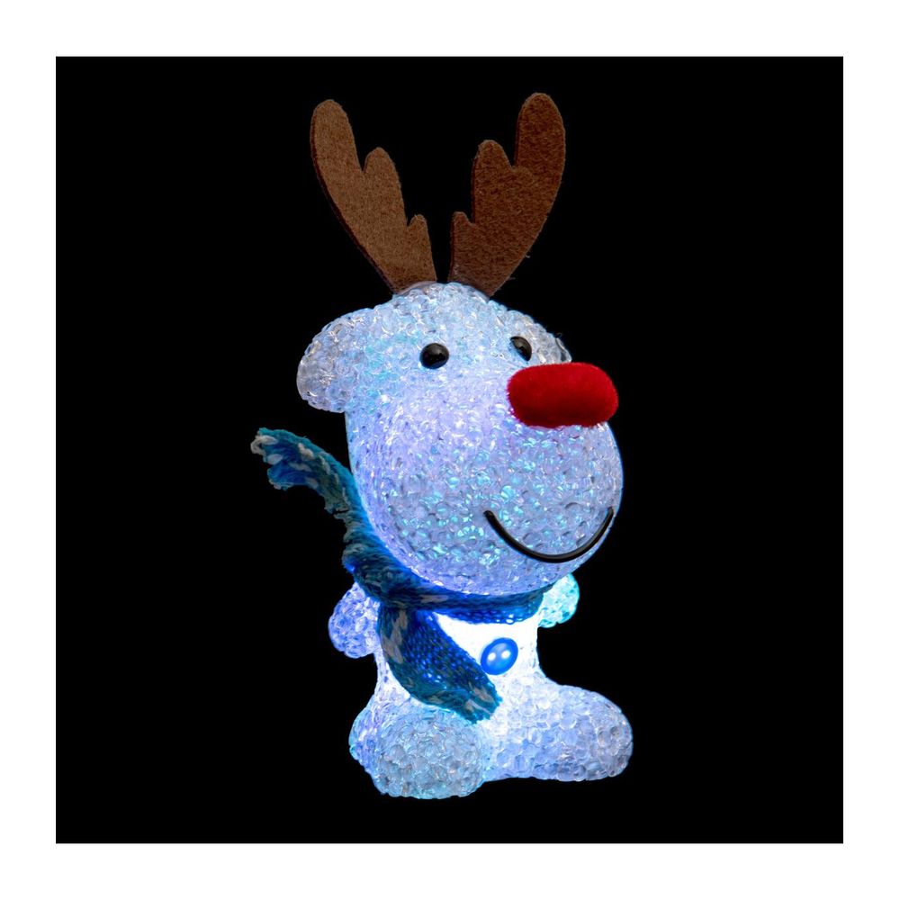 Déco de noël lumineuse animal led à variation de couleurs h 16 cm