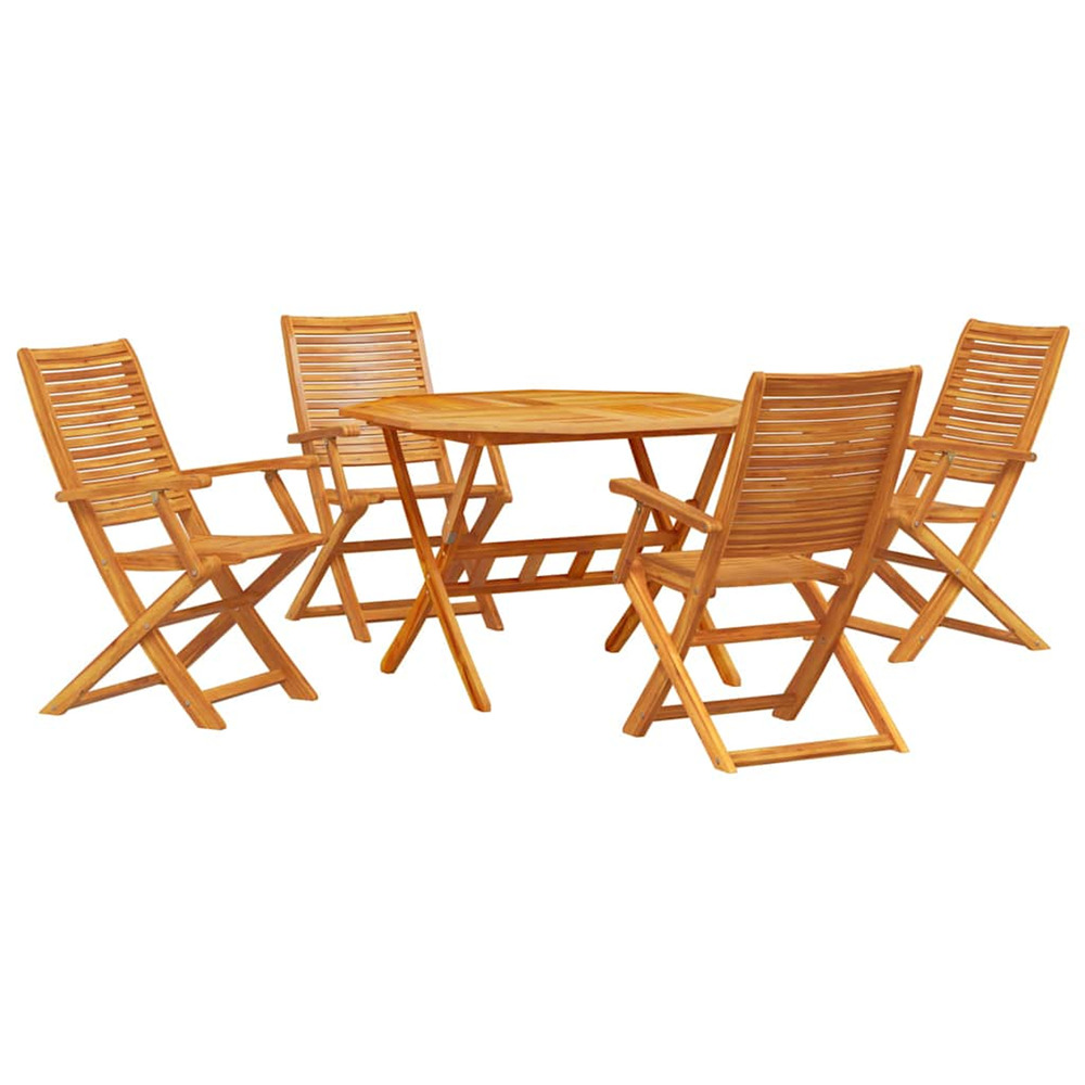 Ensemble de salle à manger pour jardin 5 pcs marron