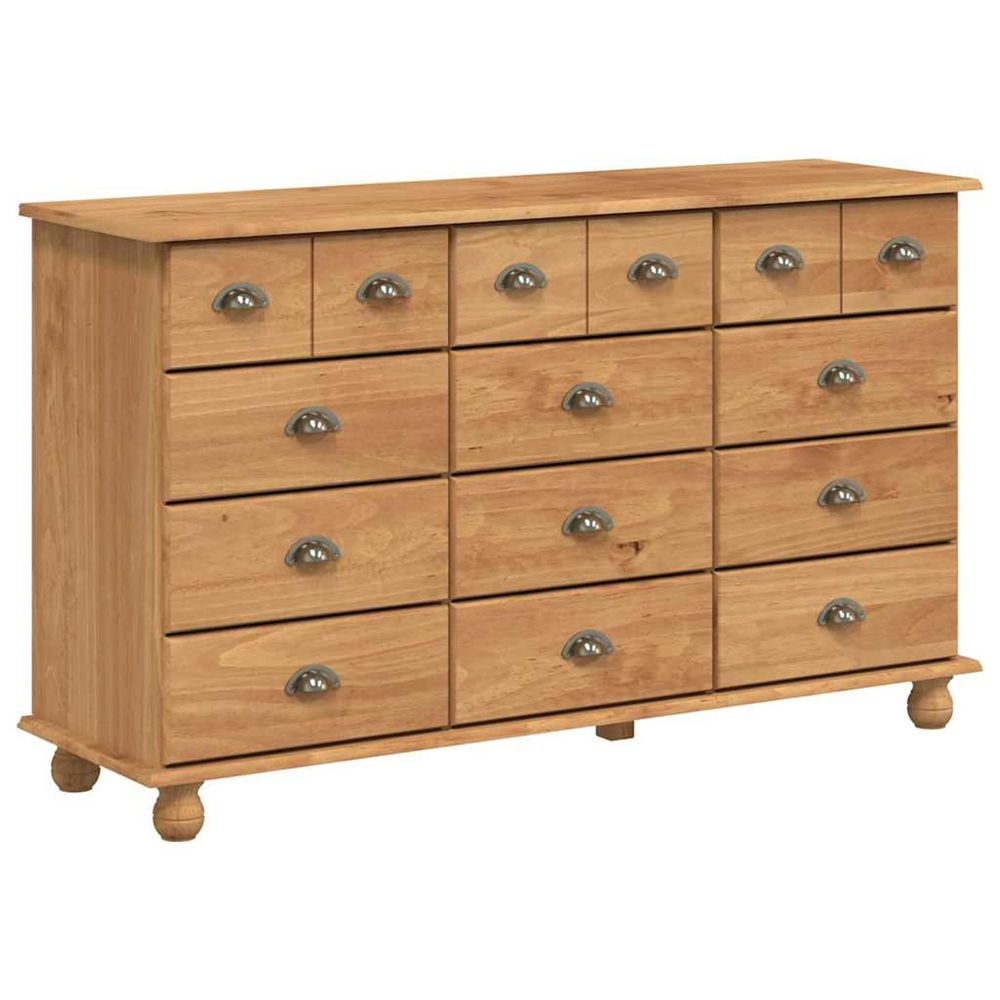 Commode askim marron 79 x 40 x 133,5 cm bois de pin massif
