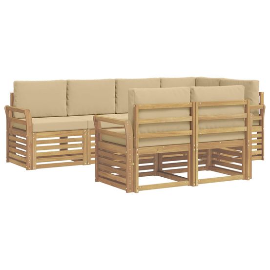 Ensemble de canapés d'extérieur 7 pc blanc et beige polyester