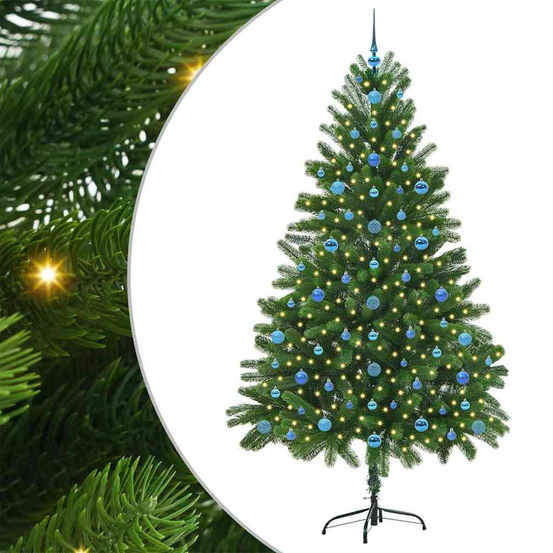 Sapin de noël avec 300 led avec support vert 210 cm pe