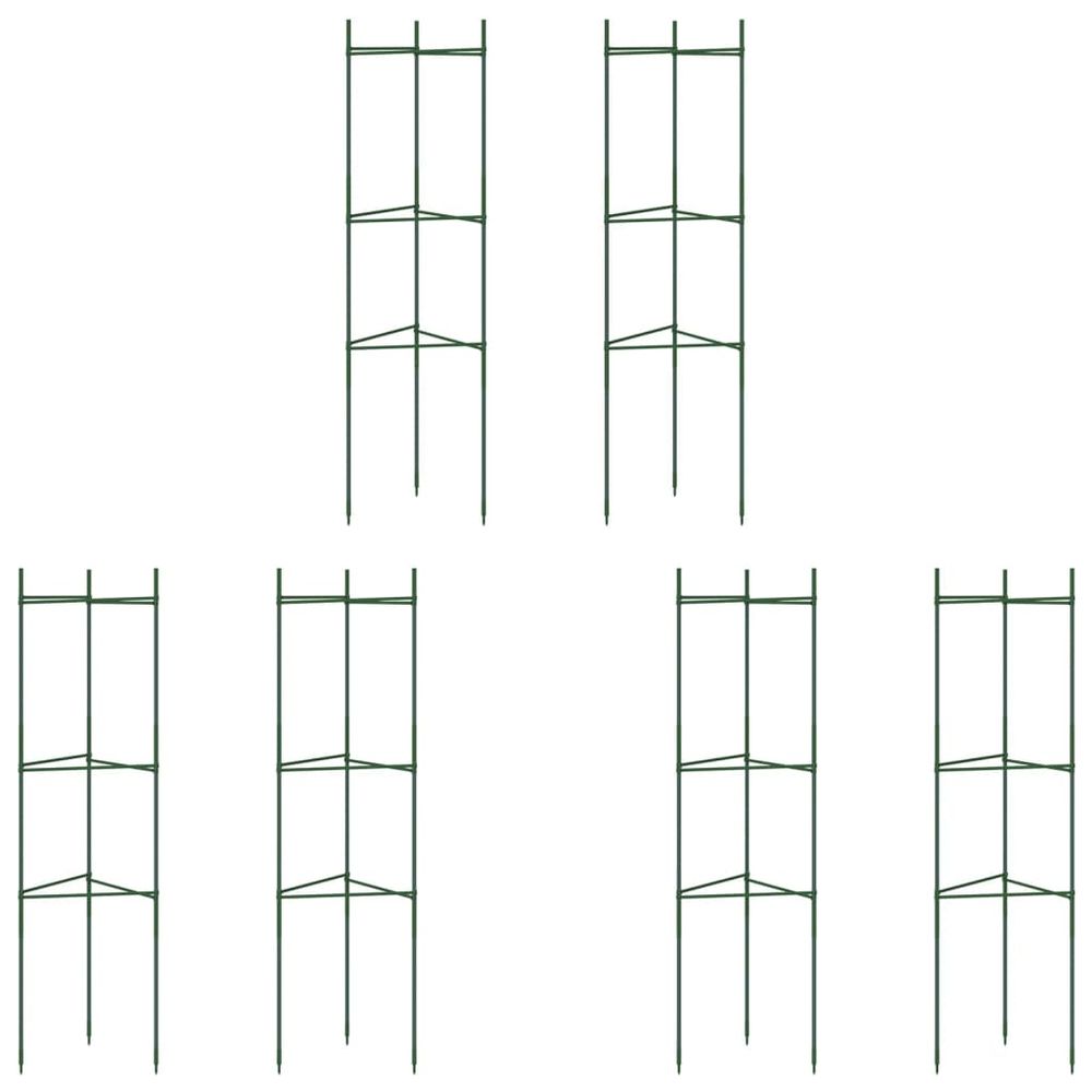 Cages à tomates 6 pcs 116 cm acier et pp