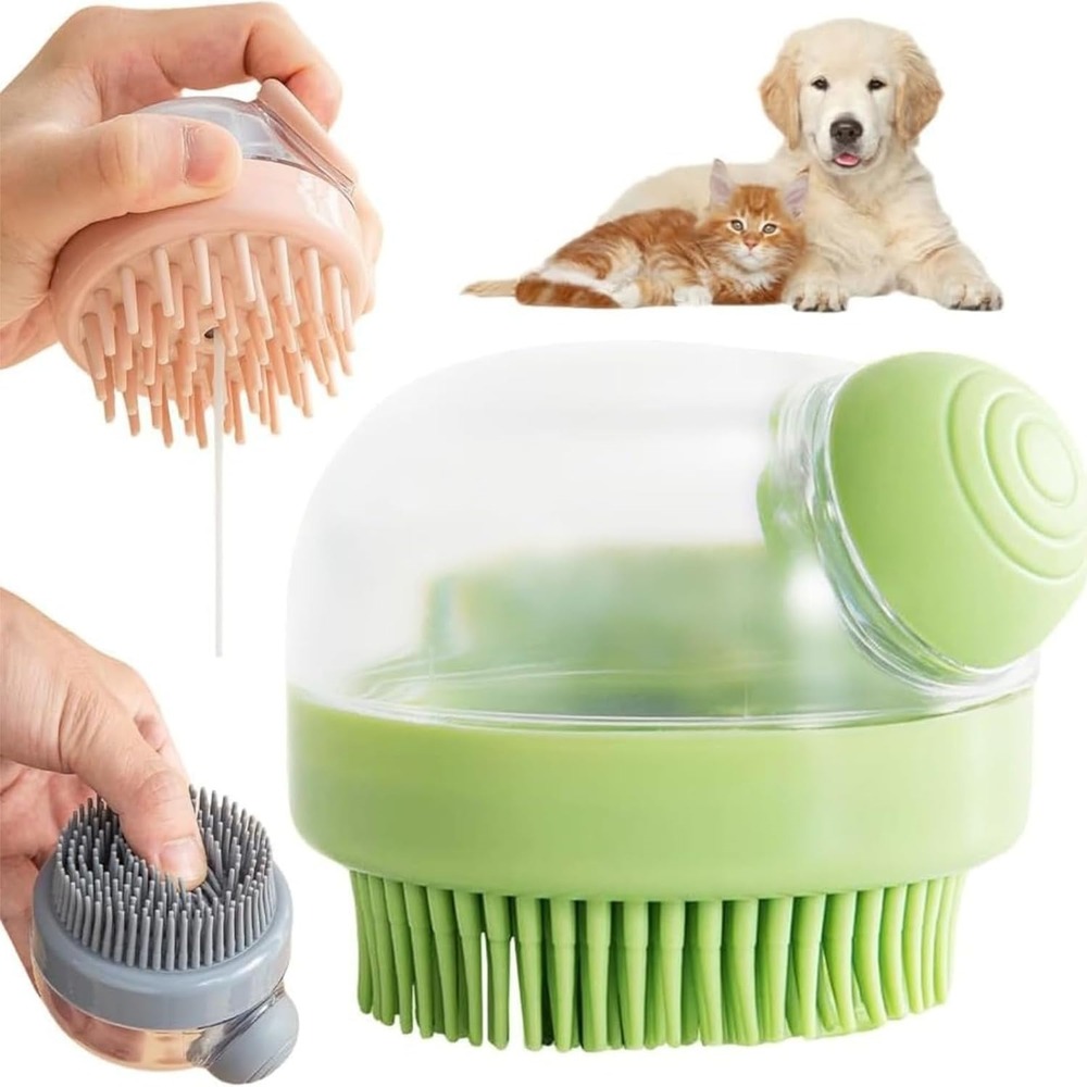 Brosse de bain pour chien/chat - distributeur intégré