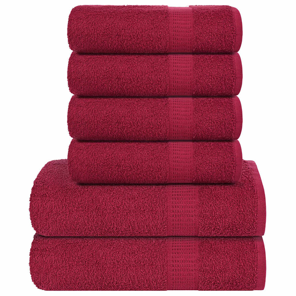 Ensemble de serviettes frogn 6 pcs bordeaux 360 g/m²