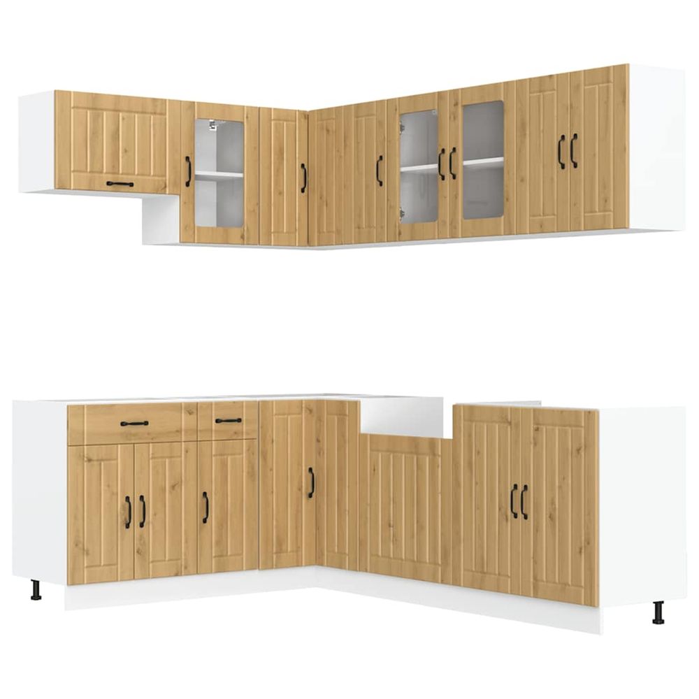 Ensemble d'armoires de cuisine 11 pcs lucca bois d'ingénierie