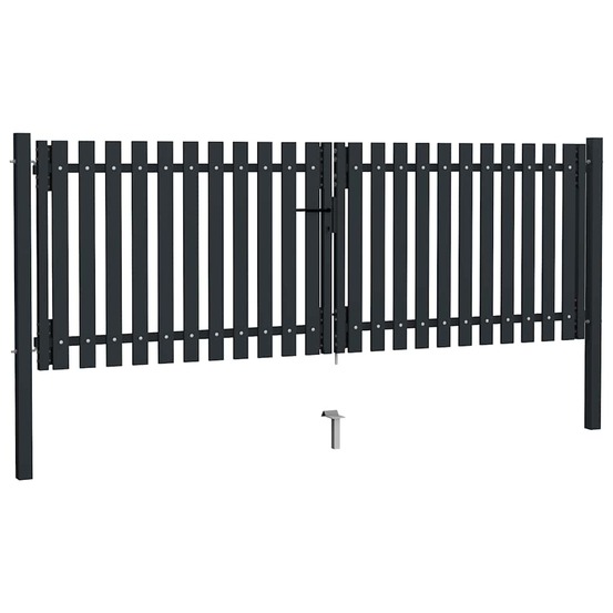 Portail double en acier 300 x 125 cm anthracite
