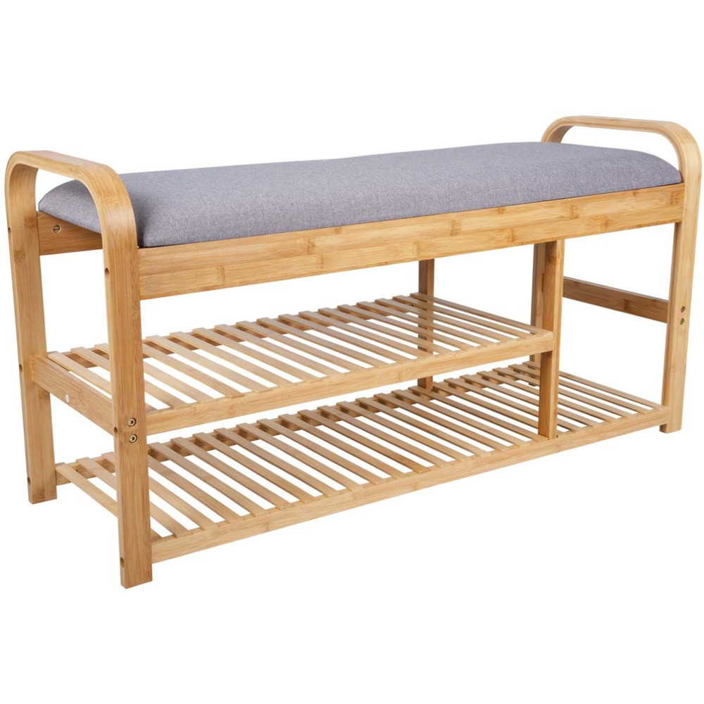 Banc en bambou avec étagères arch