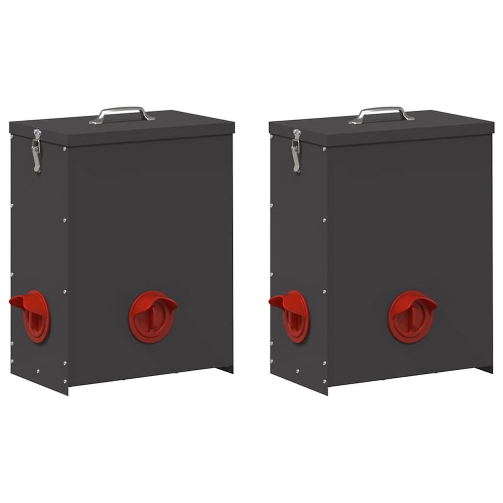 Mangeoire pour poules 2 noir 32,5 x 20,5 x 43 cm 25 kg