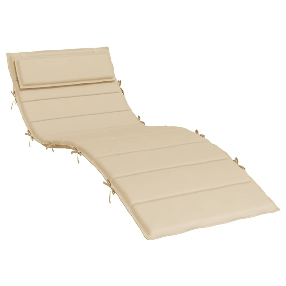 Coussin de chaise longue beige 180x60x4 cm tissu oxford bain de soleil