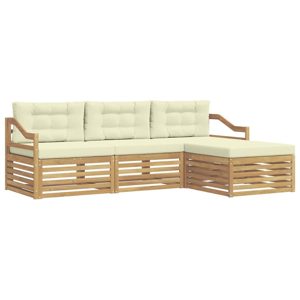 Ensemble de canapés d'extérieur 4 pc blanc et crème polyester
