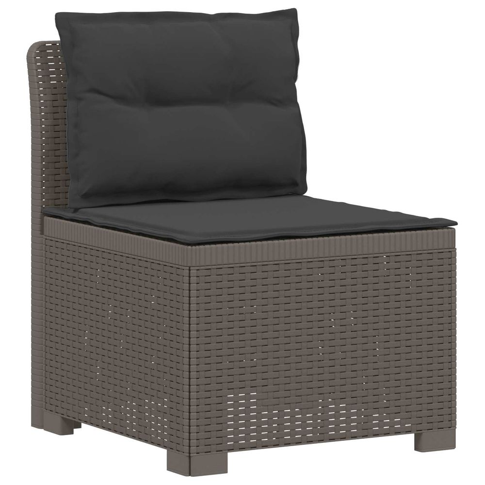 Canapé de jardin 1 place avec coussins look rotin pp gris clair