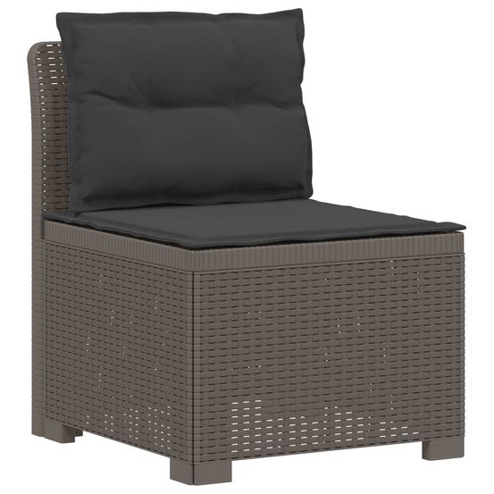 Canapé de jardin 1 place avec coussins look rotin pp gris clair