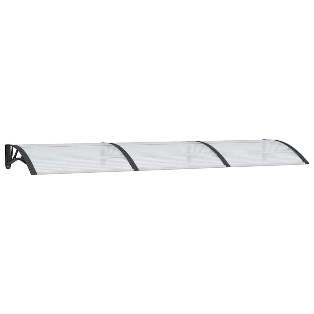 Auvent de porte noir et transparent 300x75 cm polycarbonate