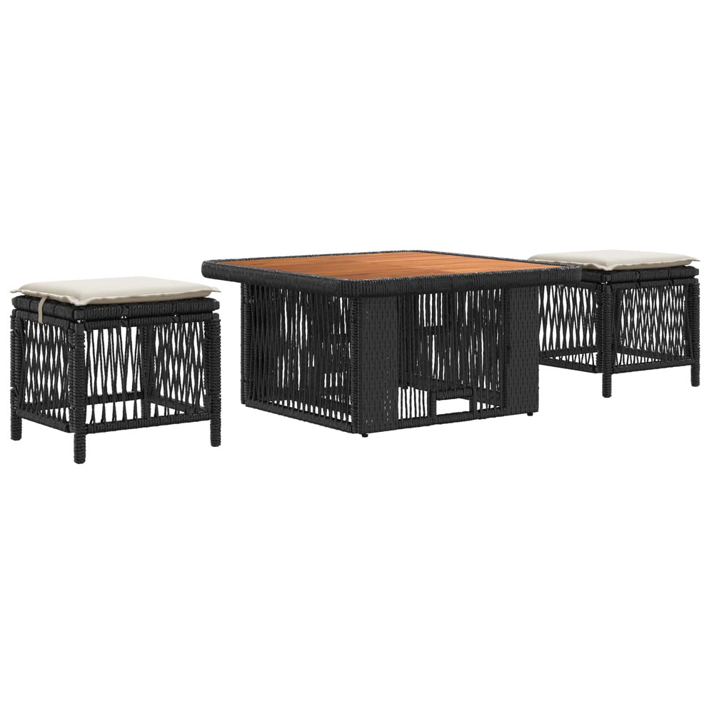 Ensemble de salle à manger pour jardin 3 pcs beige et crème