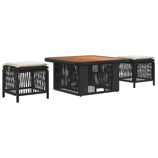 Ensemble de salle à manger pour jardin 3 pcs beige et crème