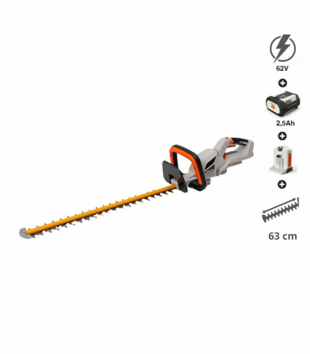 Pack taille-haie sans fil 62v, lame 63 cm batterie 2,5ah chargeur rapide - daewoo dalht62-24