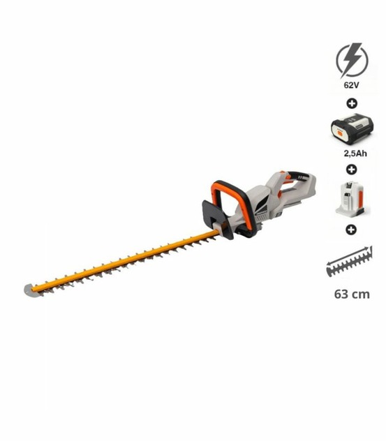 Pack taille-haie sans fil 62v, lame 63 cm batterie 2,5ah chargeur rapide - daewoo dalht62-24