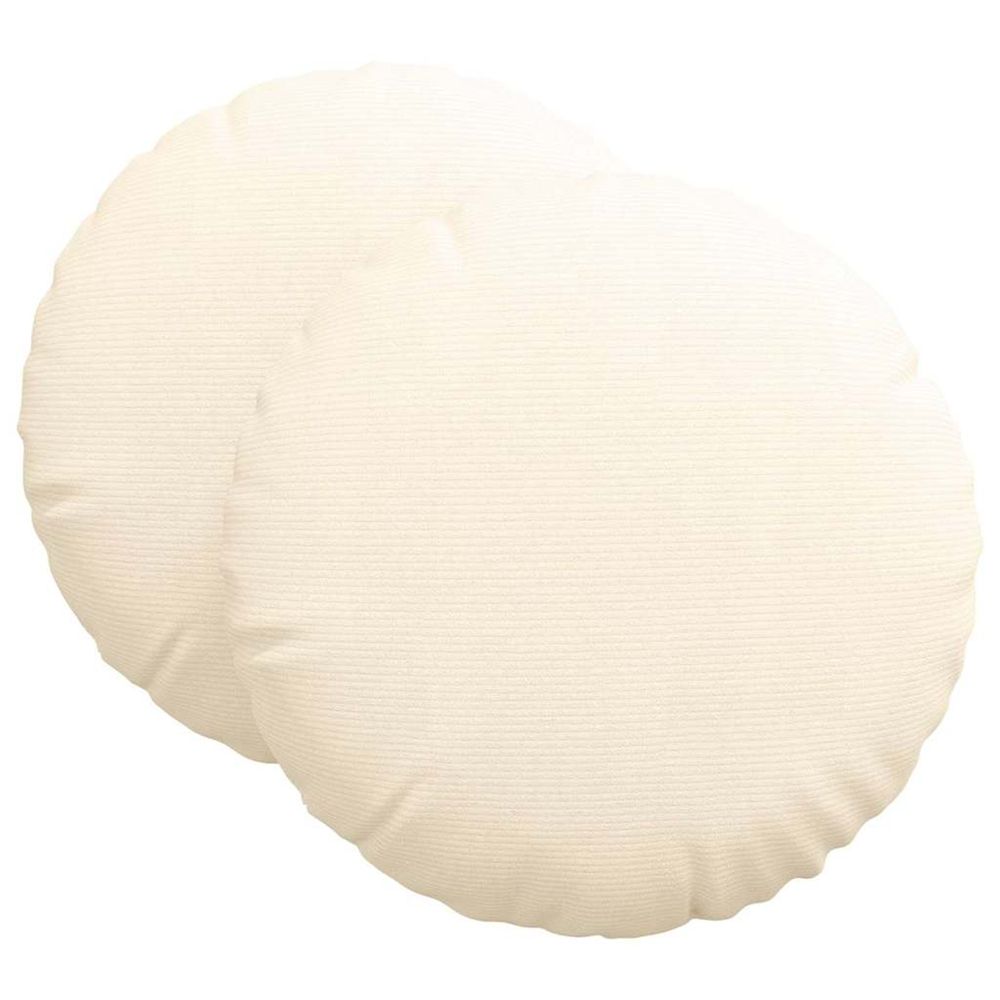 Coussins de siège 2 pc tissu en velours côtelé crème ø 80 cm