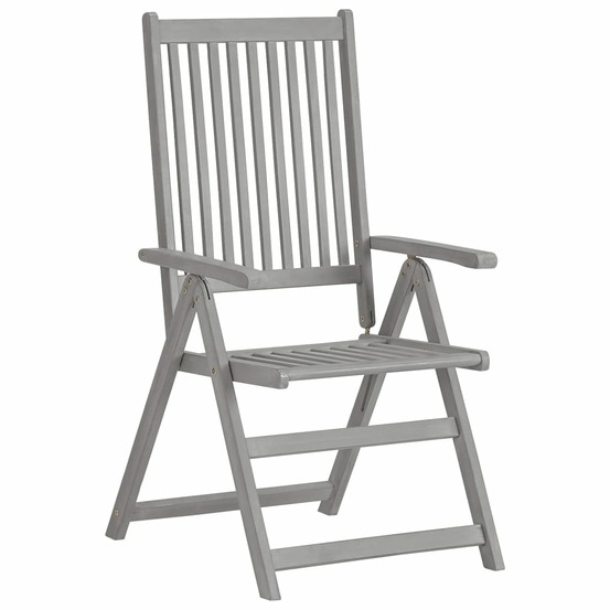 Chaises inclinables de jardin lot de 2 gris bois solide acacia