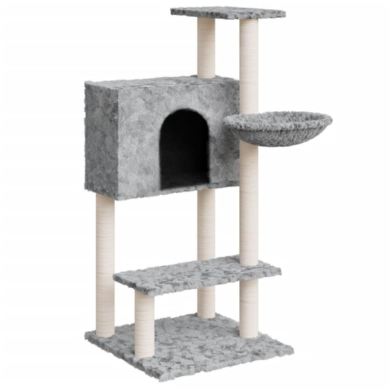 Arbre à chat avec griffoirs en sisal gris clair 108,5 cm