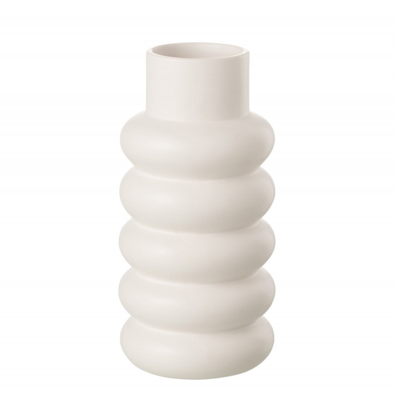 Vase en céramique blanc 13x13x25 cm