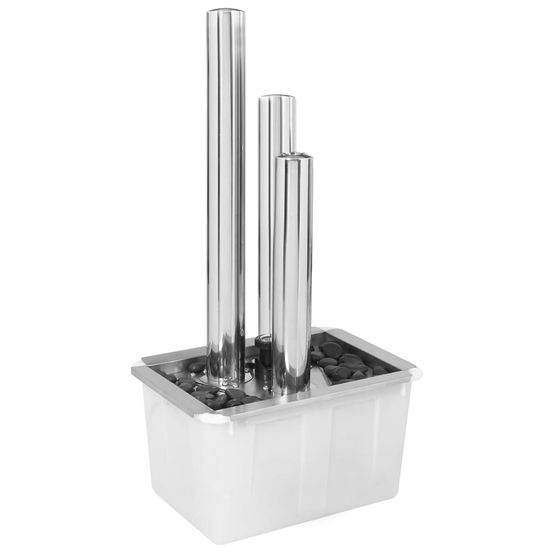 Fontaine de jardin argenté 48x34x88 cm acier inoxydable
