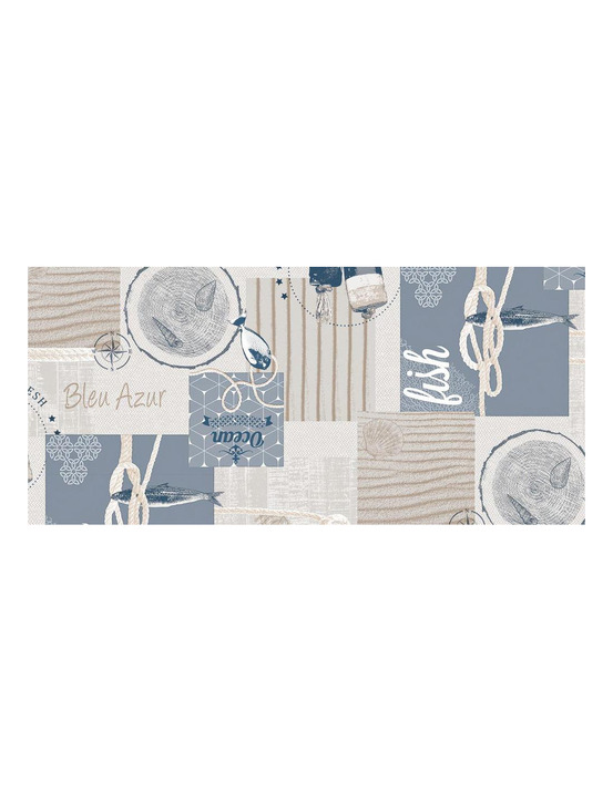 Toile cirée déco bleu azur 140cmx20ml - access deco