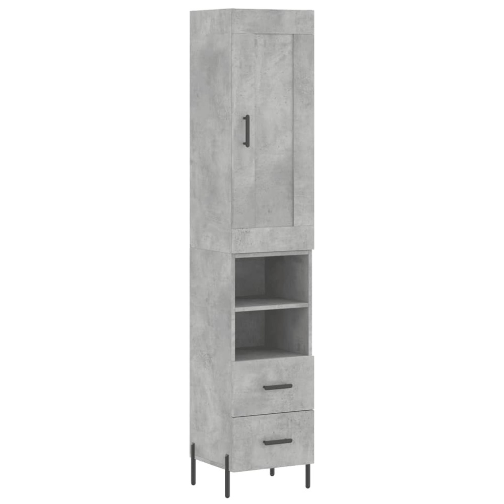 Buffet bahut commode armoire meuble de rangement organisateur cuisine salle de séjour salon haut 34,5 x 34 x 180 cm bois d'in