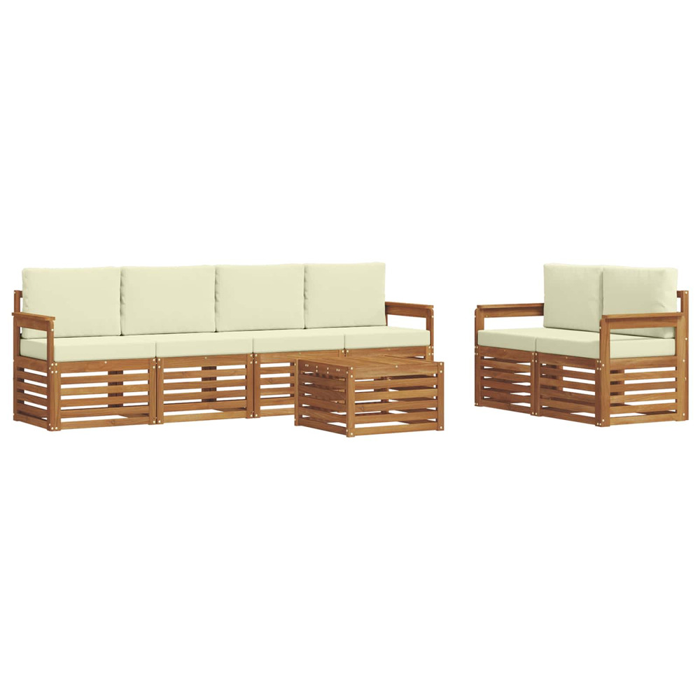 Ensembles de canapés avec coussin 7 pcs naturel et crème