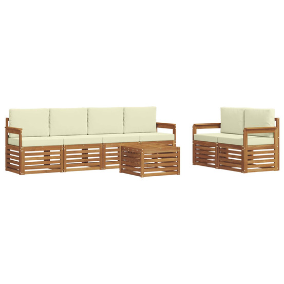 Ensemble de canapés d'extérieur 7 pcs naturel et crème