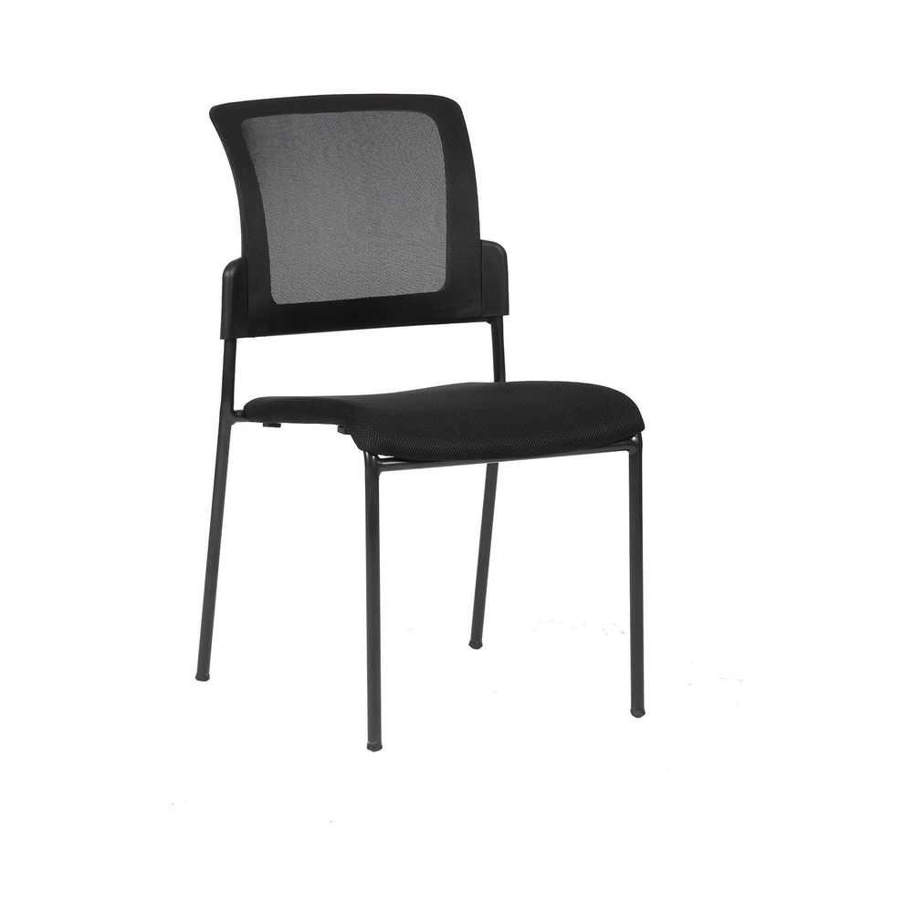 Chaise baceno, chaise de salle d'attente rembourrée pour bureau, siège d'attente ergonomique, 58x47h87 cm, noir