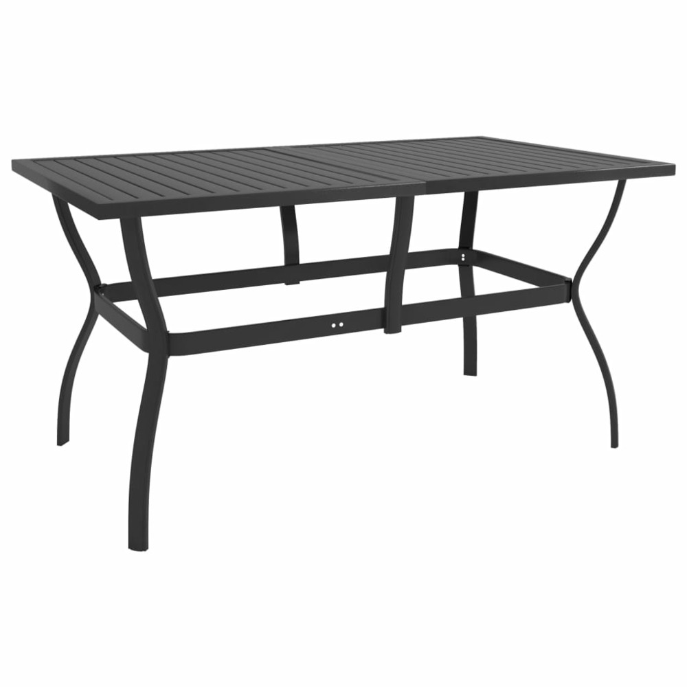 Table de jardin anthracite 140x80x72 cm acier