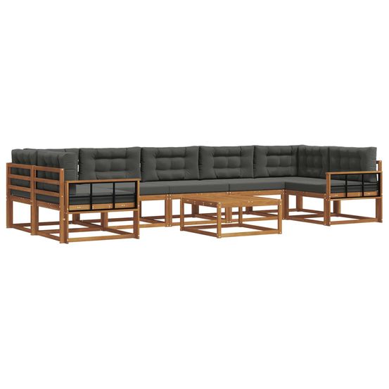 Ensemble de canapés d'extérieur 8 pcs naturel et anthracite