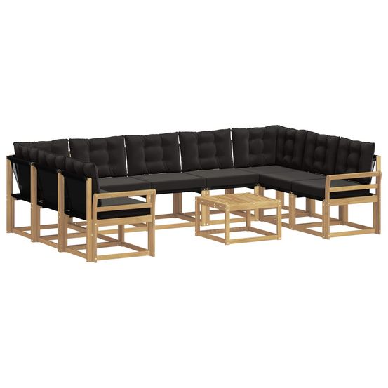 Ensemble de canapés d'extérieur 10 pc blanc et noir