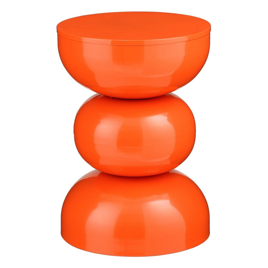 Mica decorations luna table d’appoint ronde h46 ø32 cm – table basse en métal – compacte et décorative – orange
